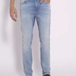 Selected Homme Blue Cotton Slim Fit Jeans-image-65