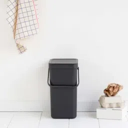 BRABANTIA Sort & Go Dark Grey Plastic Waste Bin (12 L) - Set of 1-image-5