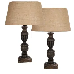 Homesake Brown Wood Signature Rustic Table Lamp - Set of 2 image 2