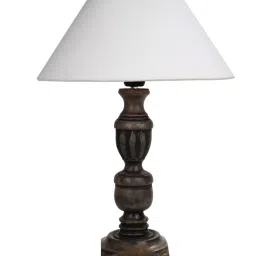 Homesake White & Brown Wood Signature Rustic Table Lamp - Set of 2 image 3