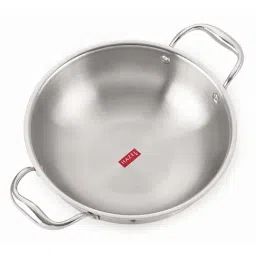 HAZEL Triply Stainless Steel Induction Bottom Kadhai, 2 Litre, 22.5 cm-image-95