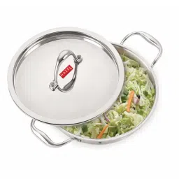 HAZEL Triply Stainless Steel Induction Bottom Kadhai With Stainless Steel Lid, 1.2 Litre, 18.5 cm-image-65