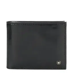 Louis Philippe Men Black Solid Bifold Made from Premium Leather Coin Wallet-16