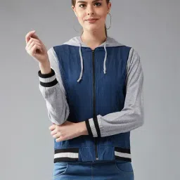DOLCE CRUDO Blue & Grey Full Sleeves Jacket-35