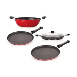 Nirlon Non-Stick Red Aluminium Kitchenware Gift Set With steel Lid-13