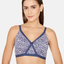 Zivame Blue Non Wired Non Padded Full Coverage Bra-image-61