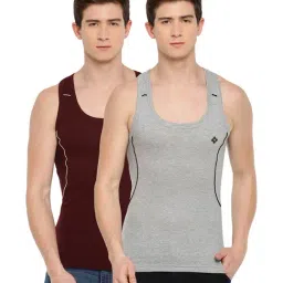 Dollar Bigboss Grey & Maroon Sleeveless Vest (Pack of 2)-image-80