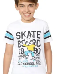 Jack & Jones Junior White Graphic Print T-Shirt-image-75