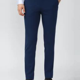 Peter England Navy Slim Fit Trousers-image-69