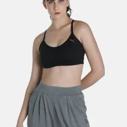 Puma Studio Low Impact Studio Black Polyester Solid Sports Bra-image-56