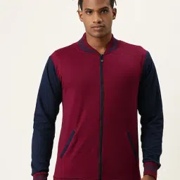 Veirdo Purple & Navy Regular Fit Tailored Jacket-image-14