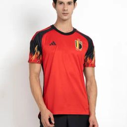 adidas Red & Black Regular Fit Round Neck RBFA Home Jersey-image-69