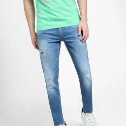 Jack & Jones Blue Slim Fit Distressed Jeans-image-43