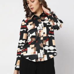 Vero Moda Multicolor Geometric Print Shirt-picture-7