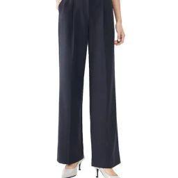Mixxo Black Fit Up 10 Croppped Semi Wide Mid Rise Relaxed Fit Flat Front Trouser-picture-4