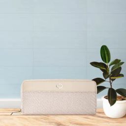 Caprese Emma Beige Faux Leather Textured Zip Around Wallet-image-34