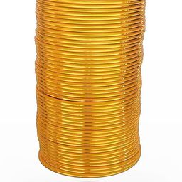 Guddan Set of 48 Yellow Glossy Metal Bangles image 4