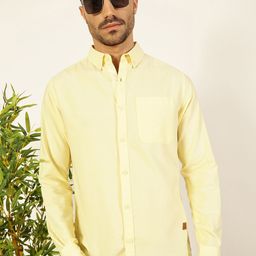 Thomas Scott Men Premium Button-Down Collar Solid Cotton Slim Fit Casual Shirt-image-48