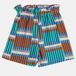 Miniklub Blue Woven Regular Striped Shorts-image-90