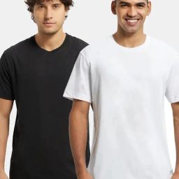 Jockey Athleisure Multi Cotton Regular Fit Solid T-Shirt-image-14