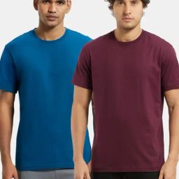Jockey Athleisure Multi Cotton Regular Fit Solid T-Shirt-image-42