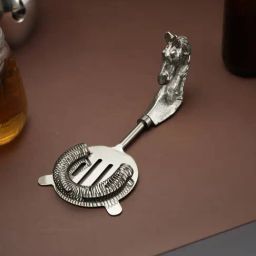 Troveas Silver Aluminium Saddle Sieve Cocktail Strainer-image-36