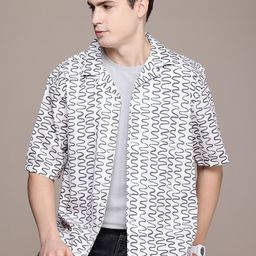 FCUK Pure Cotton Geometric Printed Relaxed Fit Casual Shirt-image-58