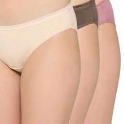 Wacoal Multi-Color Cotton Low Waist Solid Bikini Panty (Pack of 3)-image-85