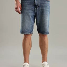 TOMMY HILFIGER Blue Relaxed Fit Solid Shorts-picture-42
