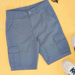 Pantaloons Junior Boys Amparo Blue Cotton Solid Shorts-image-5