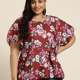 Sztori Plus Size Floral Print Flared Sleeves Top-image-27