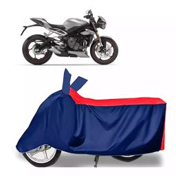 Auto Pearl Two Wheeler Cover with Bag for Triumph Street Triple RS BS6, Red & Blue-image-59