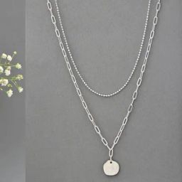 ToniQ Silver Plated Layered Necklace for Women-image-53