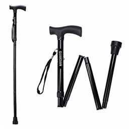 Guardian Walking Stick for Patients, Unisex, Foldable, Aluminum, Black-39