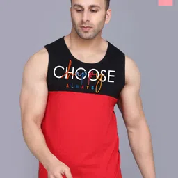 SLOWLORIS Men Pack Of 2 Printed Combed Cotton Gym Vests-picture-16