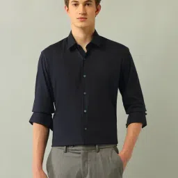 Arrow New York Blue Cotton Slim Fit Shirt-image-17