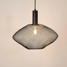 Whispering Homes Parachute Mesh Pendant Light - Black-image-28