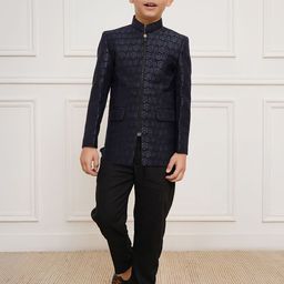 VASTRAMAY Boys 2-Piece Single-Breasted Bandhgala Blazer Suit-56