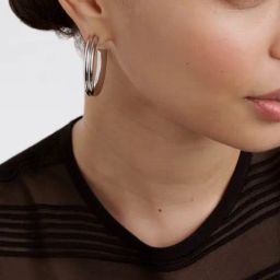 Ted Baker Silver Hidden Heart Hisla Hoop Earring-image-56