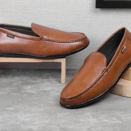 Mochi Men's Tan Casual Loafers-image-30