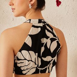 STREET 9 Women Floral Print Crepe Halter Neck Cut Outs A-Line Midi Dress-image-37