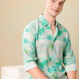 Mast & Harbour Opaque Abstract Printed Casual Shirt-image-82