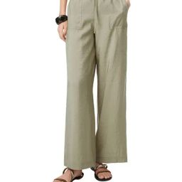 Mixxo Light Khaki 10 Cropped Modal Slacks Mid Rise Straight Fit Drawstring Trouser-picture-23