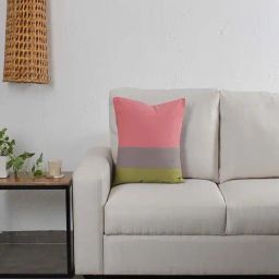 House This Bhumiti Pink & Grey Cotton Cushion Cover - Set of 1-image-74