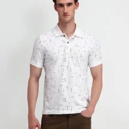 Arrow Sport White Cotton Regular Fit Printed Polo T-Shirt-picture-43