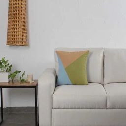 House This Bhumiti Beige & Olive Cotton Cushion Cover - Set of 1-image-66