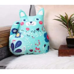 STITCHNEST Sky Blue Velvet Birman Shaped Cushion-image-87