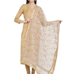 Dupatta Bazaar White & Gold Dupatta image 1