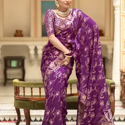 CANIZZARO Floral Zari Heavy Work Banarasi Saree-picture-24