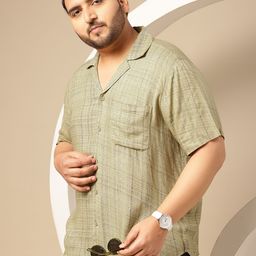 Sztori Plus Size Classic Printed Casual Shirt-image-76